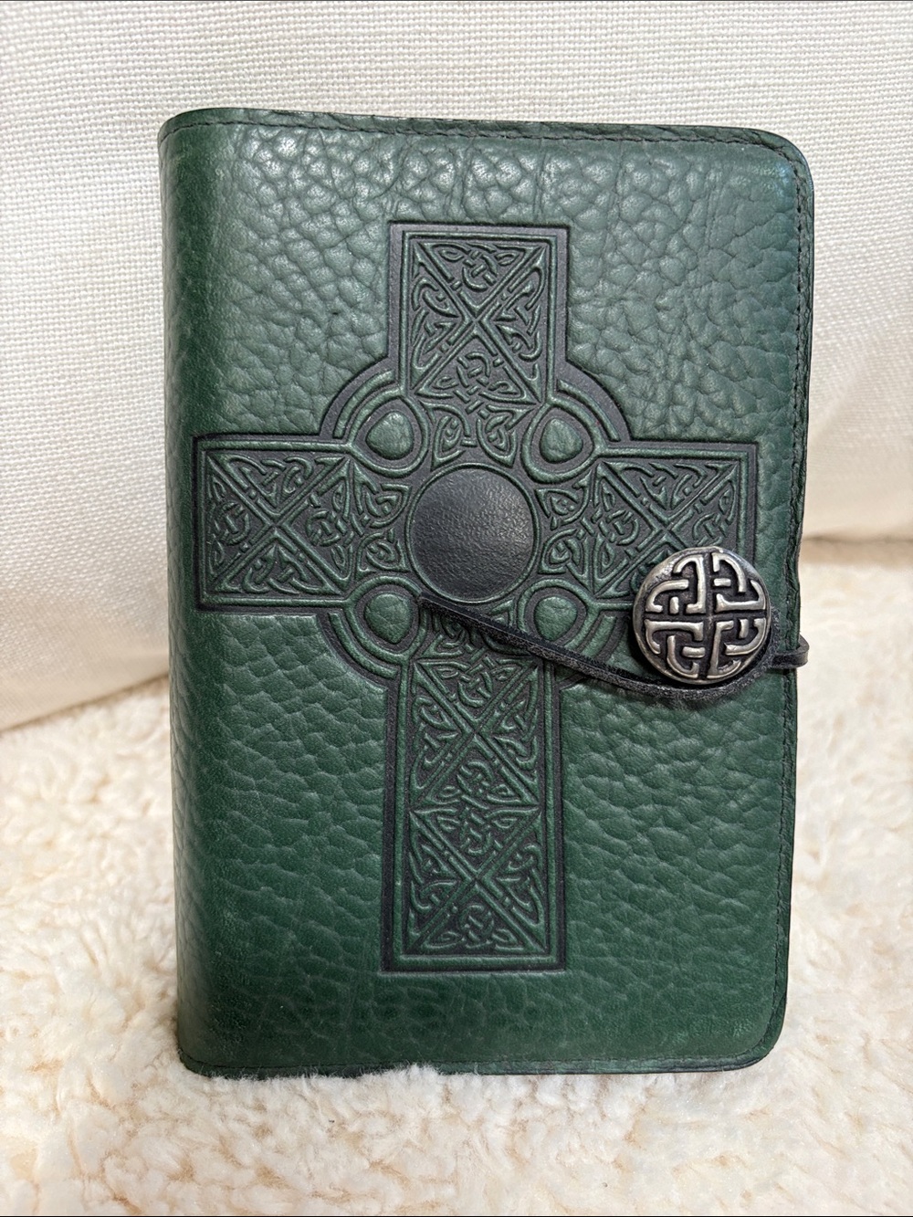 Oberon Design Celtic Cross Embossed Leather Journal Cover